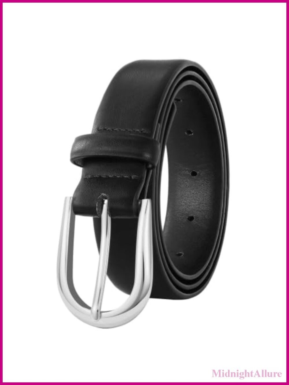 Women's Faux Leather Belt Solid Pin Buckle Adjustable Jeans Dress
